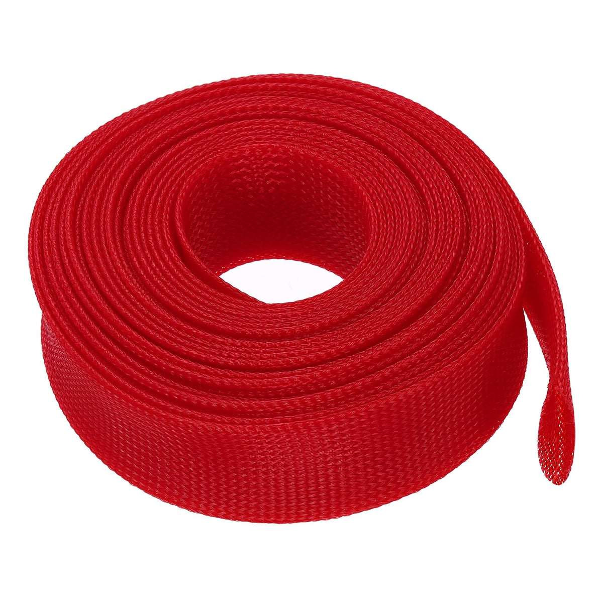 uxcell expandable sleeving unfolded over cables for tidy routing