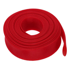 uxcell expandable sleeving unfolded over cables for tidy routing