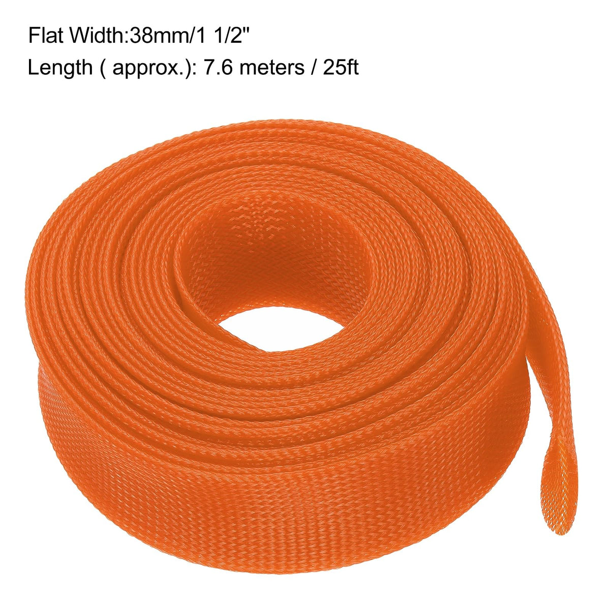 uxcell expandable sleeving orange wrapped wires demonstrates neat cable organization