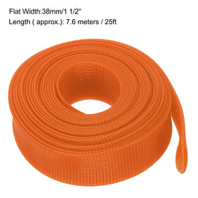 uxcell expandable sleeving orange wrapped wires demonstrates neat cable organization
