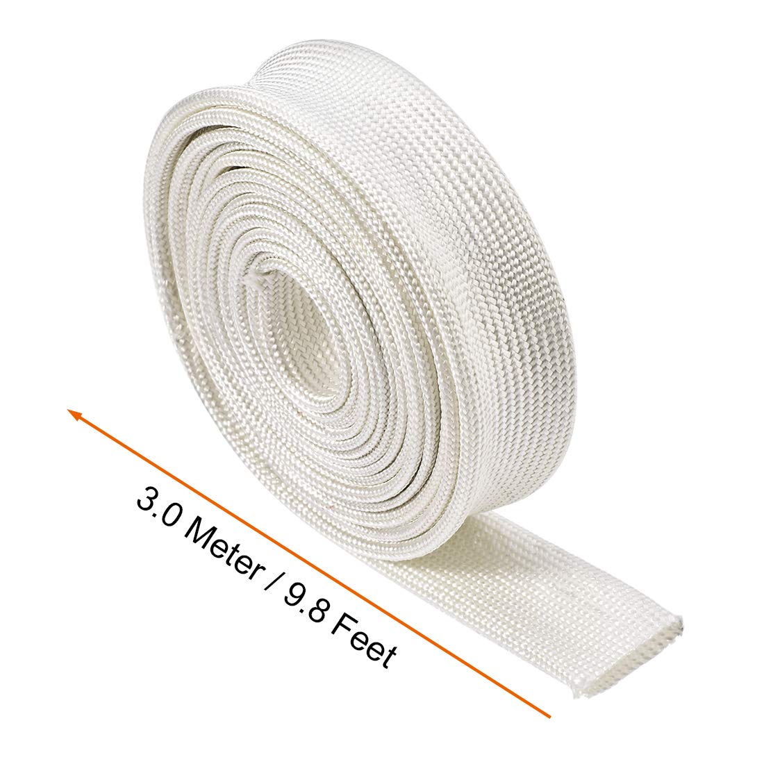 uxcell high-temp fiberglass sleeve in white for motor wiring.