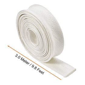 uxcell high-temp fiberglass sleeve in white for motor wiring.