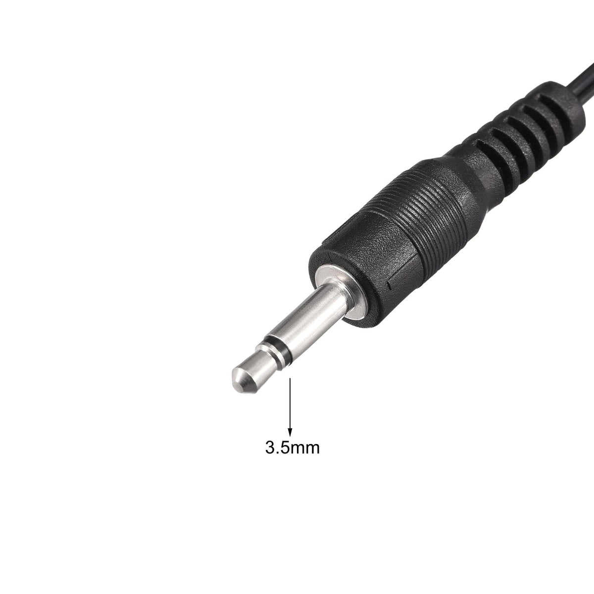 uxcell IR emitter laid next to ruler showing 4.9ft length, provides extended cable reach