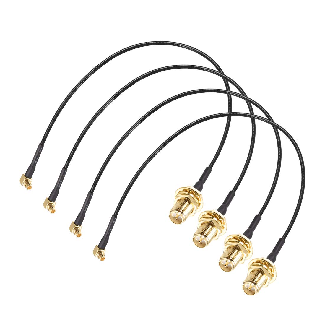 uxcell MMCX right-angle to RP-SMA bulkhead adapter for reliable RF connections.