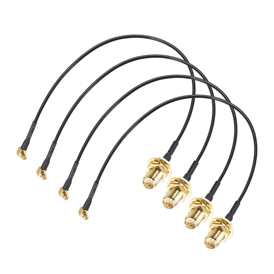 uxcell MMCX right-angle to RP-SMA bulkhead adapter for reliable RF connections.
