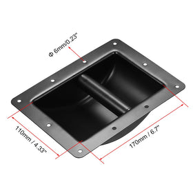 uxcell recessed speaker handle close-up metal shows mounting holes and robust finish