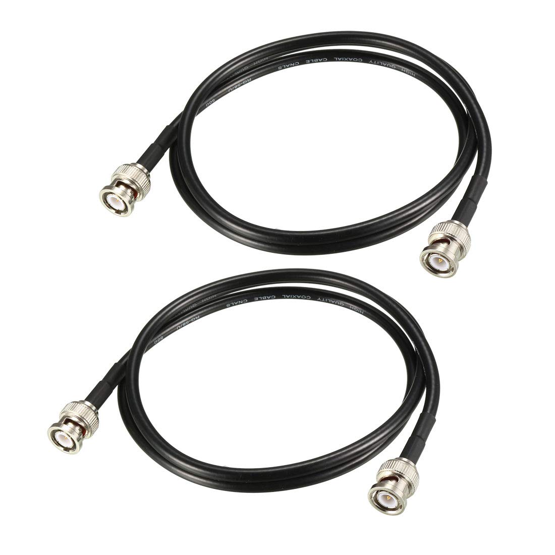 uxcell RG58 BNC front packaging showing two 3.3 ft cables and labeling for quick identification and convenience