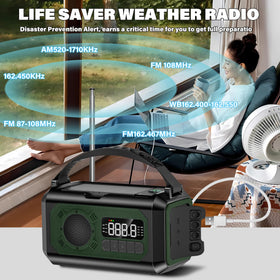 Multifunction emergency radio with LCD display and SOS alarm features