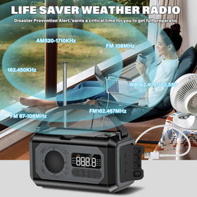 UYEIKMLOP multifunction radio with flashlight and compass supports outdoor readiness