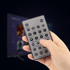 Uyibii Bose Wave remote silver buttons close-up showing responsive action