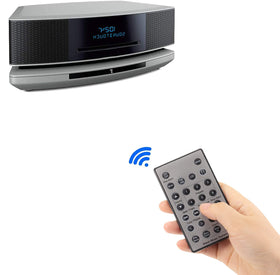 Uyibii Bose Wave remote silver packaging on table