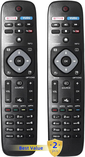 Uyibii NH500UP remote front view for Philips TVs with easy-to-use design