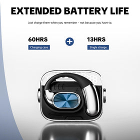 UZKO charging case open showing compact storage and long battery life