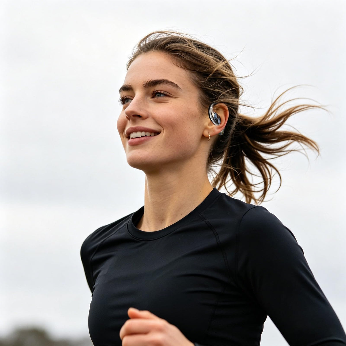 UZKO earhook close-up highlighting ergonomic fit and secure comfort