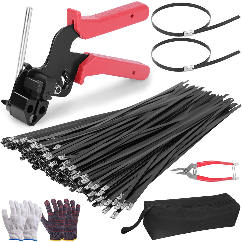 UZLU front packaging showing complete heavy-duty zip tie kit benefits
