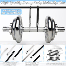 UZLU self-locking stainless steel zip ties enable quick, secure fastening.