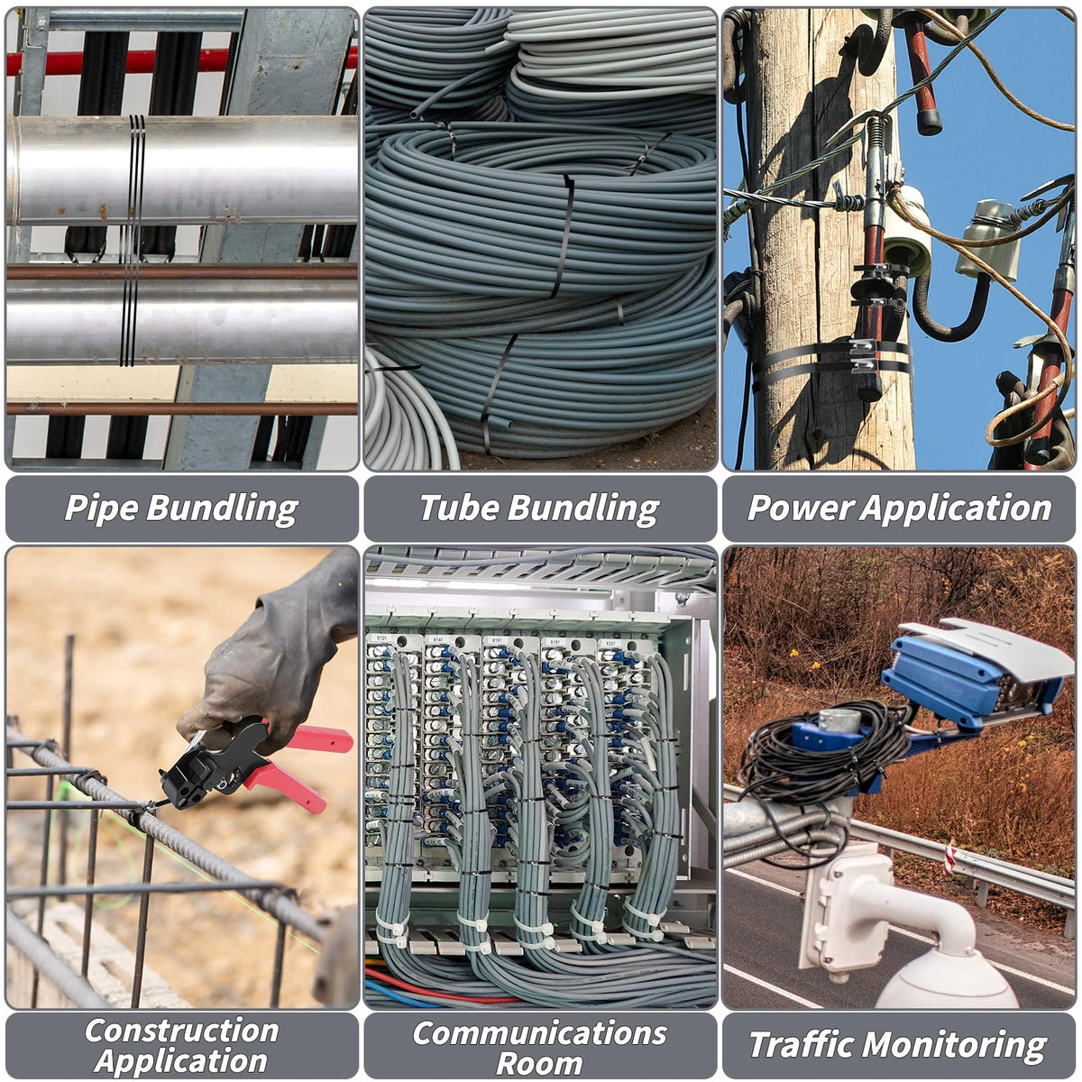 UZLU ties bundling vehicle wiring showing secure automotive application