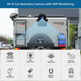 Uzone Wireless Backup Camera IP68 weatherproof design withstands rain and dust.