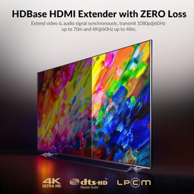AV Access 4KEX70-L receiver enabling reliable long-distance display.