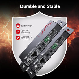 AV Access slim design fits behind TVs and in AV racks.