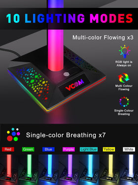 V VCOM RGB stand showing two USB ports for charging and data