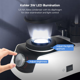 Vabiooth 40-1000x magnification range enables versatile sample inspection