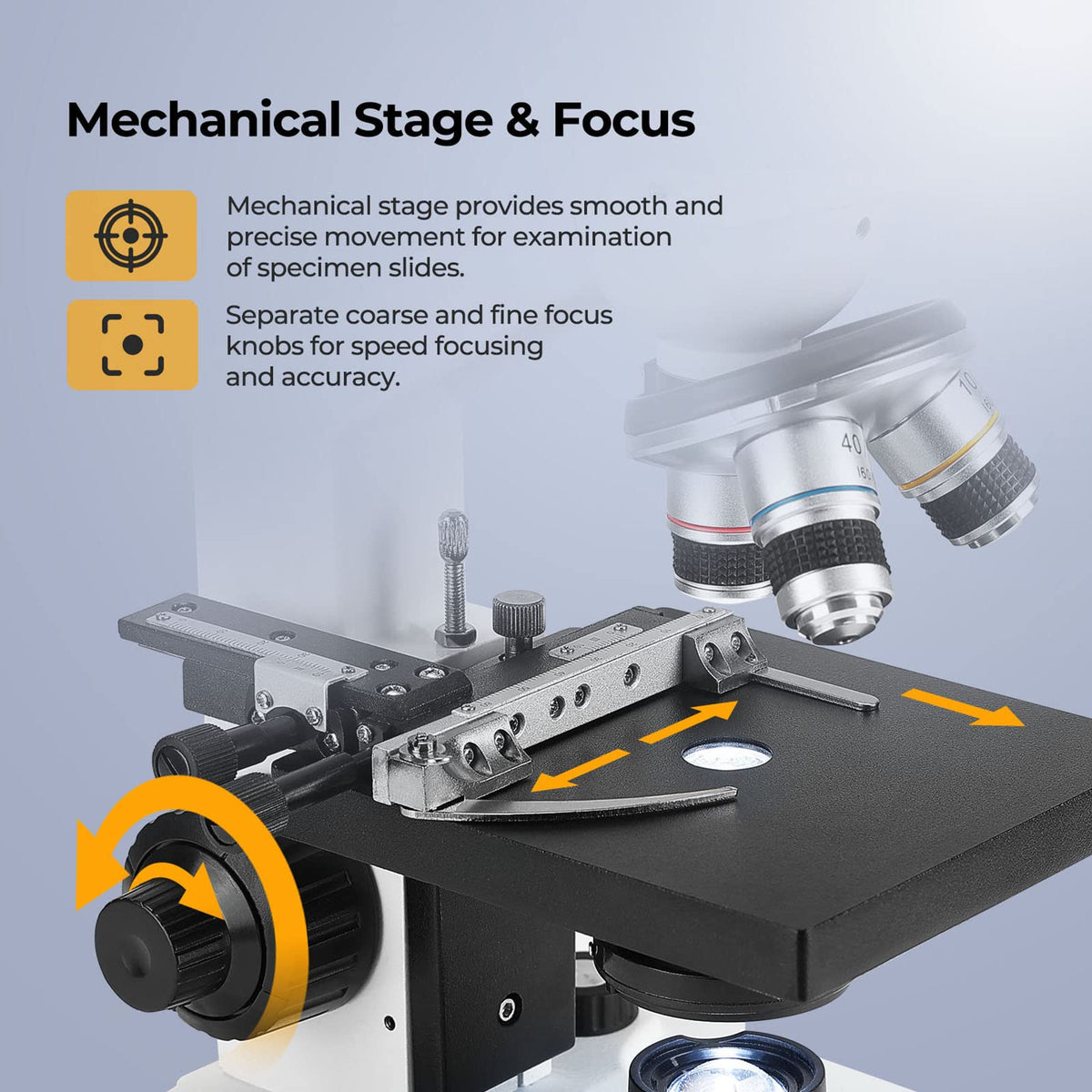 Vabiooth Blood Version mechanical stage close-up shows precise X-Y slide control
