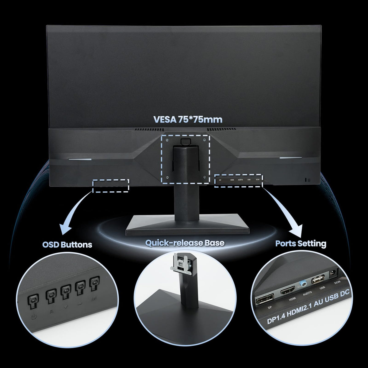 VAIMI FreeSync minimizes tearing for seamless gaming visuals.