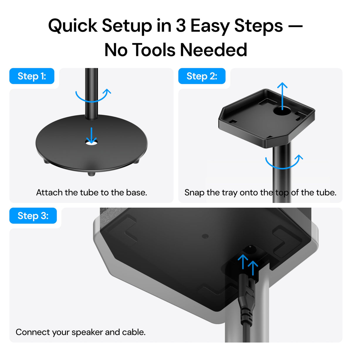 Valerion ThunderBeat stand tool-free assembly demonstrates quick setup without tools