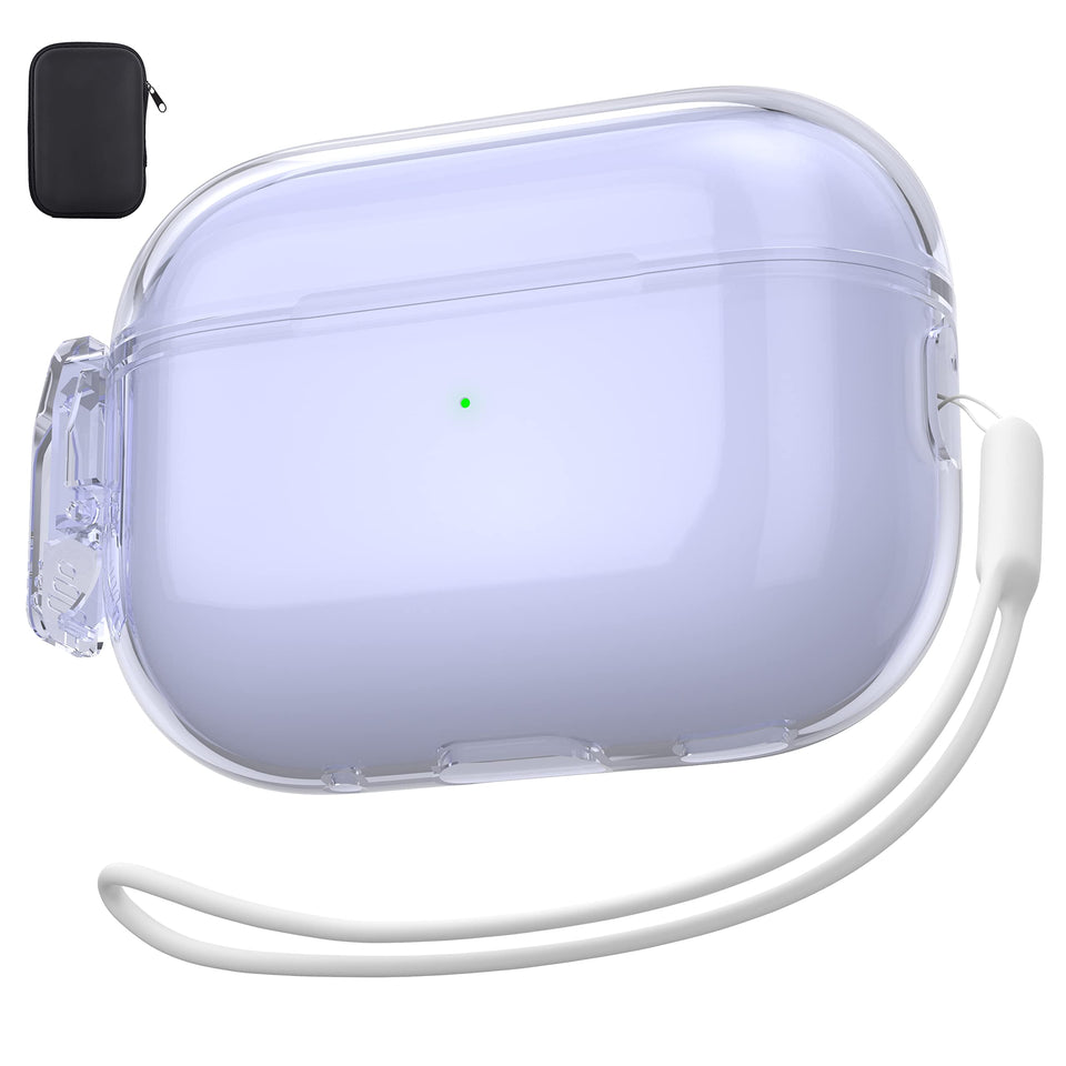 Valkit AirPods Pro 2 case with clear lock front view showing crystal protection.