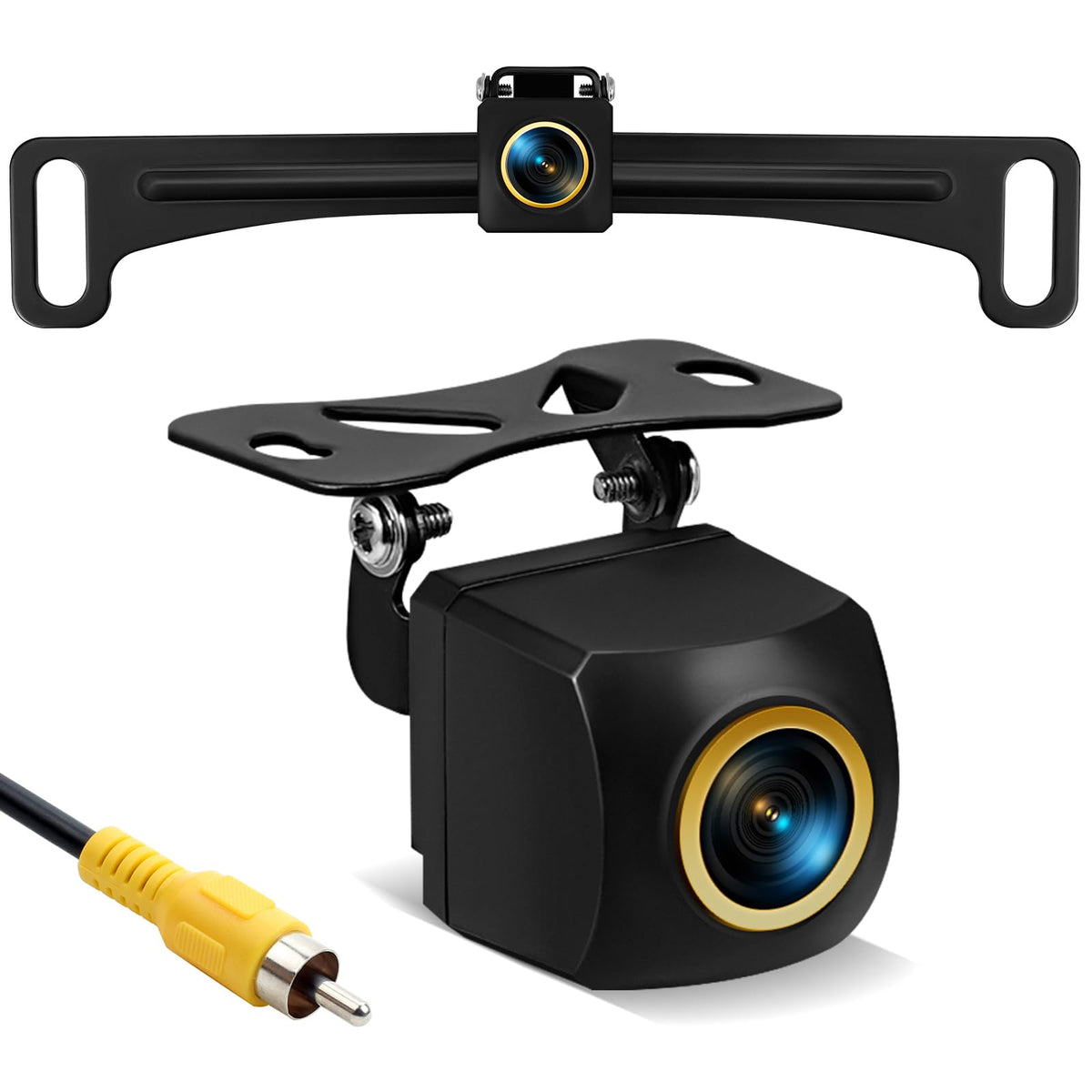 Vampolo Backup Camera with license plate mount delivering 1080p 170° wide view for safer reversing.
