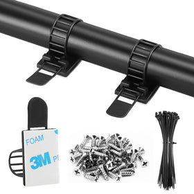 VAMRONE adhesive cable clip with 50 zip ties keeps cables organized and accessible.