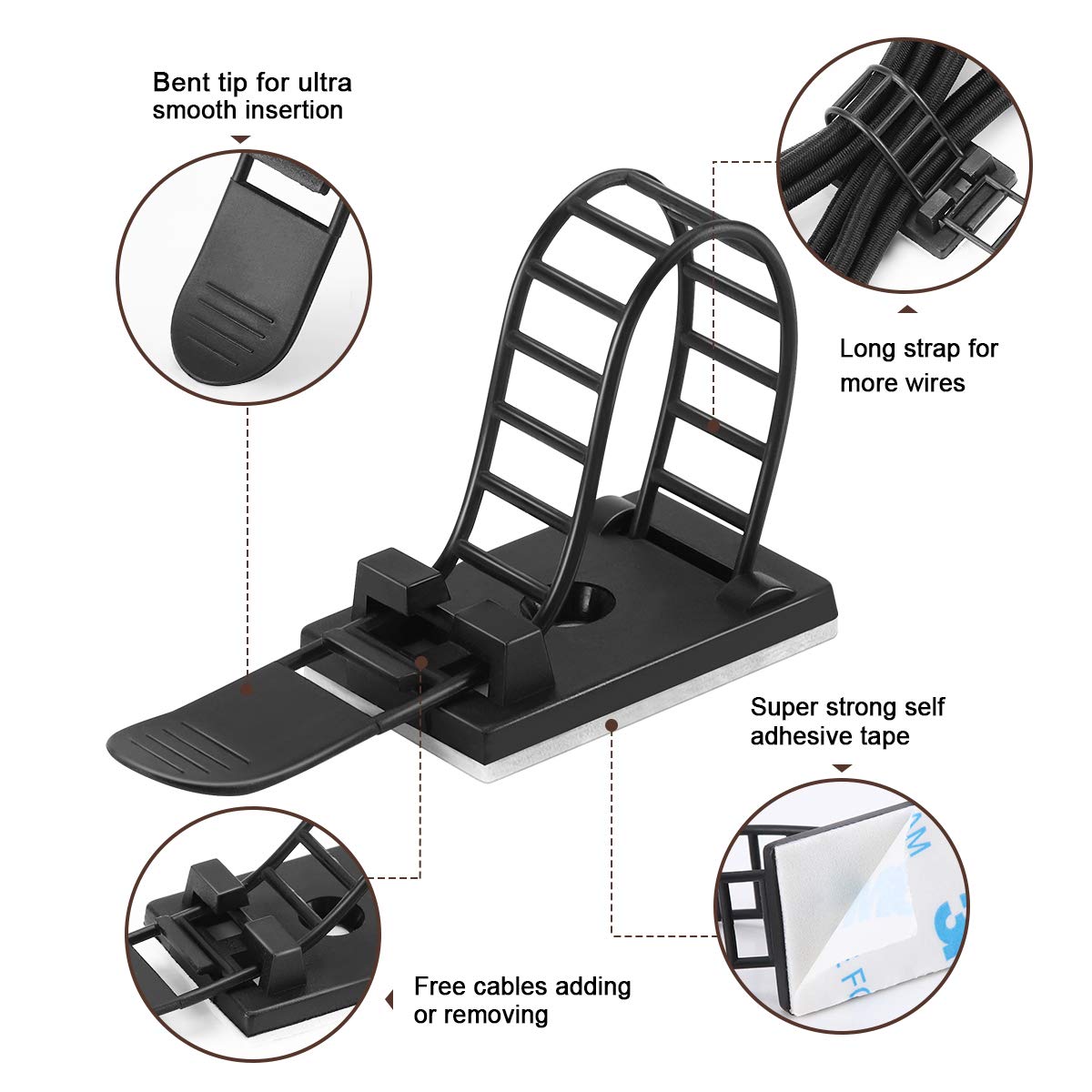 VAMRONE adjustable nylon zip ties enable secure cable bundling and flexible routing.
