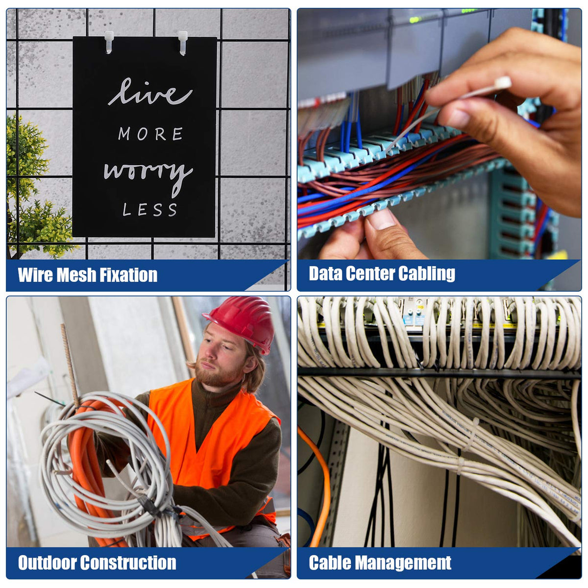 VAMRONE 10-inch ties suited for indoor and outdoor use.
