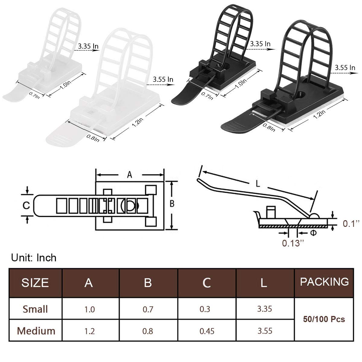 VAMRONE quick-release cable ties help secure and adjust wires as needed.