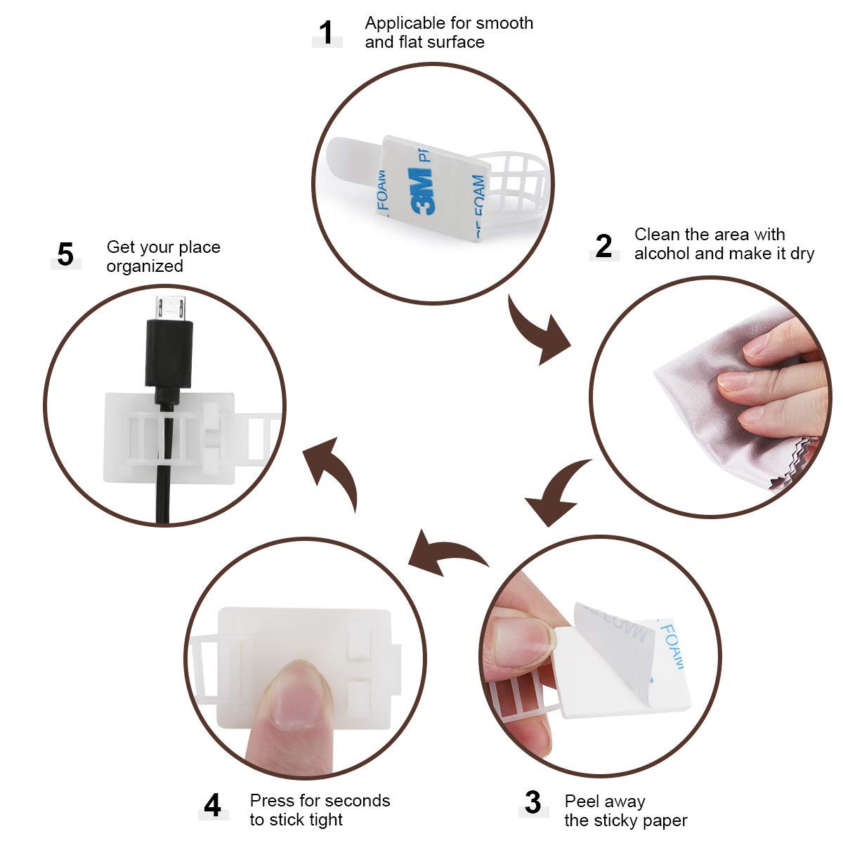Wall-mounted VAMRONE cable organizer in a clean office wall