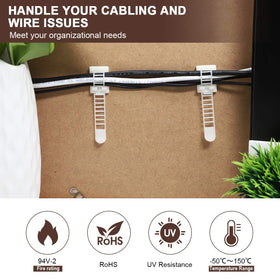 VAMRONE zip ties pack of 50 for quick cable bundling