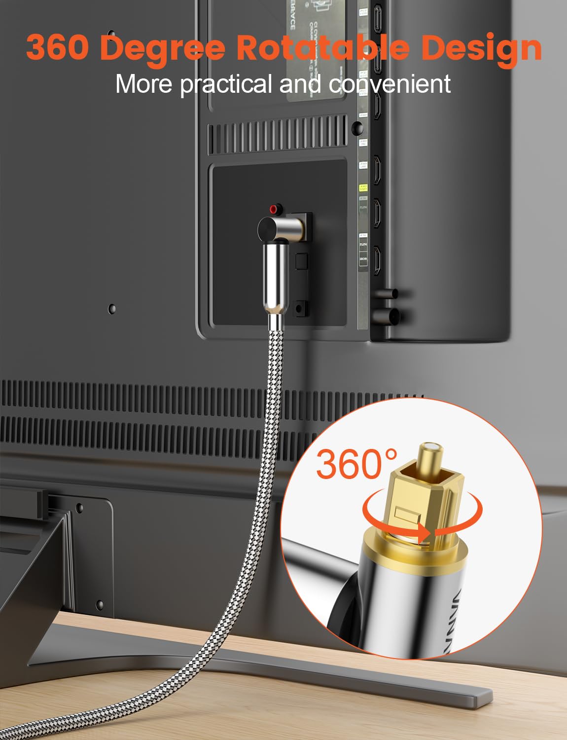 VANAUX 24K gold-plated connectors Toslink cable resist corrosion and last longer