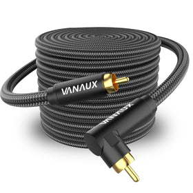 VANAUX 90-degree subwoofer cable with a 26ft length for clean behind-the-TV wiring.