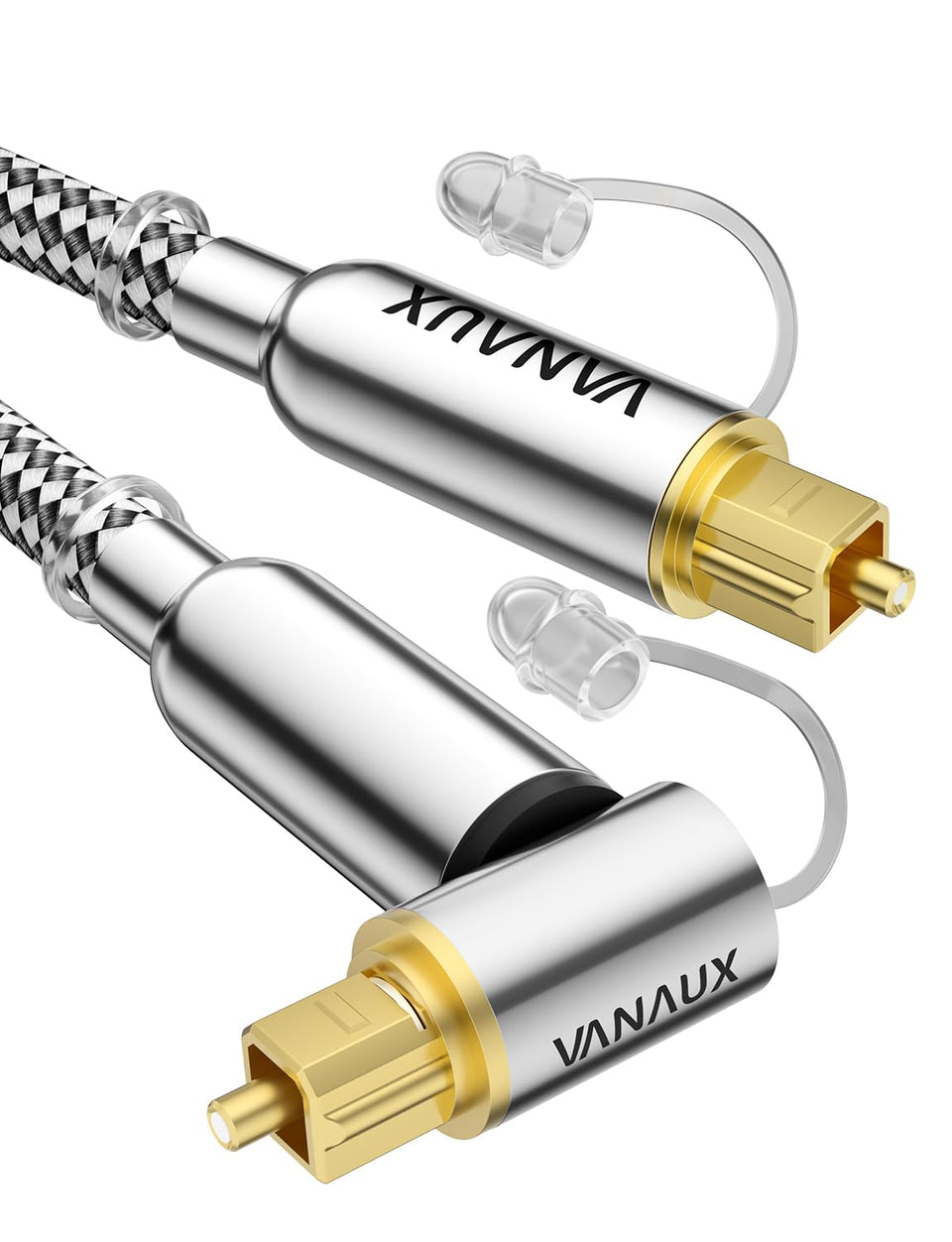 VANAUX 90-degree Toslink cable fits tight spaces behind TVs for clean setup