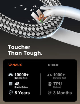 VANAUX aluminum shell Toslink cable adds durable, premium feel