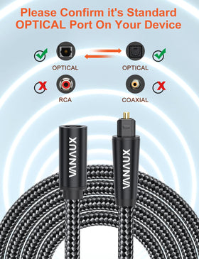 VANAUX fabric braided Toslink extension demonstrating durability and flexibility