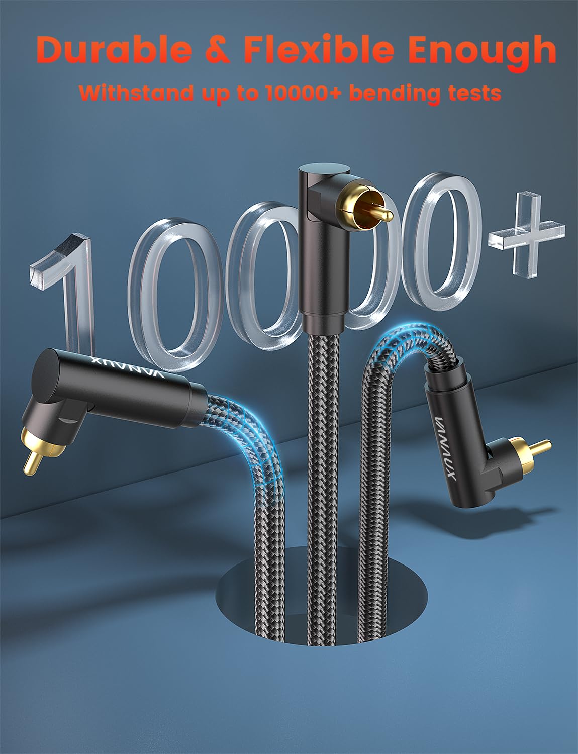 VANAUX premium RCA-to-RCA cable pairs with receivers for reliable multi-device audio.