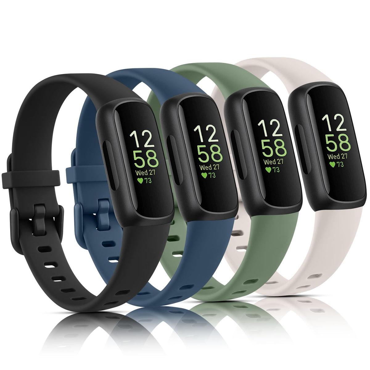 Vancle Inspire 3 black band closeup shows durable silicone and comfortable fit.