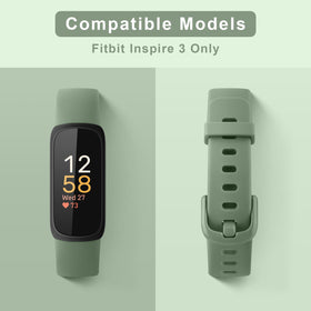 Vancle Inspire 3 pine green band closeup highlights flexible, adjustable strap.