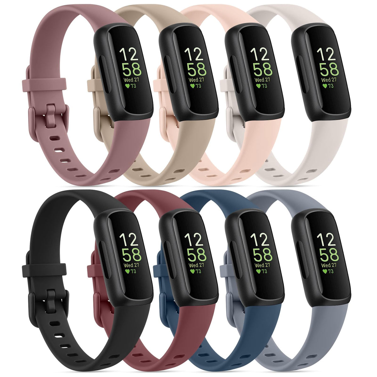 Vancle front view of eight-pack bands showing kit variety and easy styling