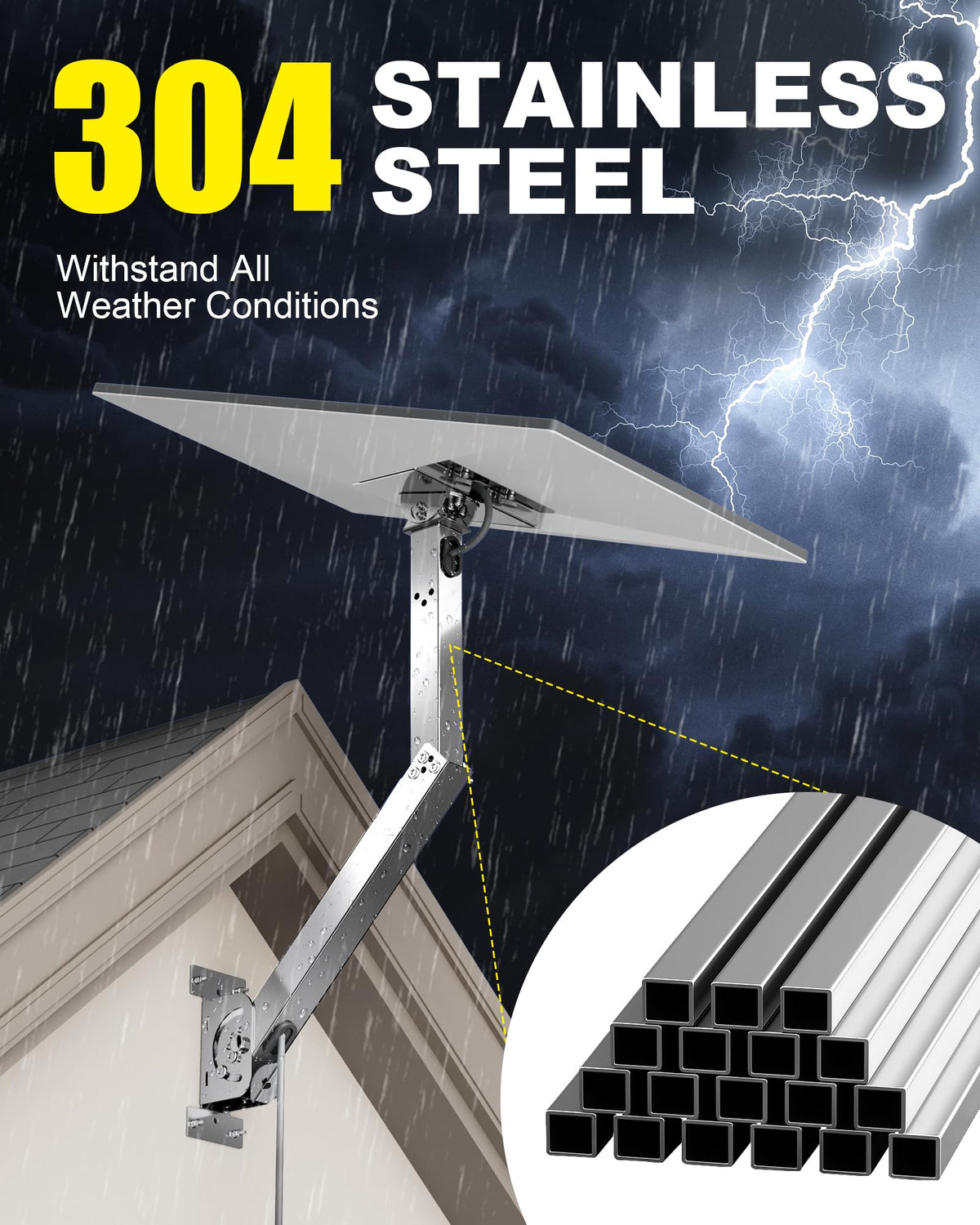 VANDESAIL mount attached to pole with scale to show size and fit benefit