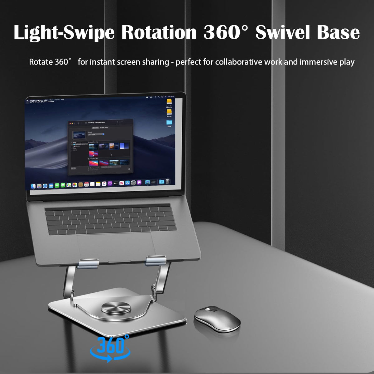 VanFeb on a desk in use boosting posture and organized workspace
