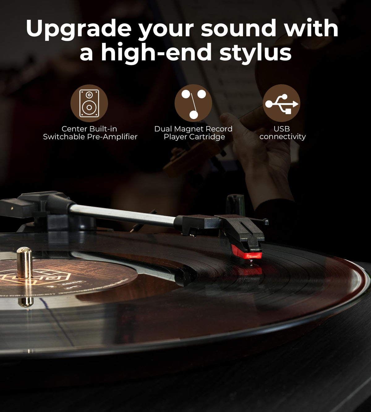 Vangoa carbon fiber brush removes dust before playback.