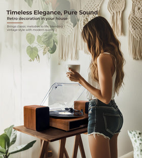 Vangoa multi-source setup supports Bluetooth, USB, and analog inputs for flexible listening.